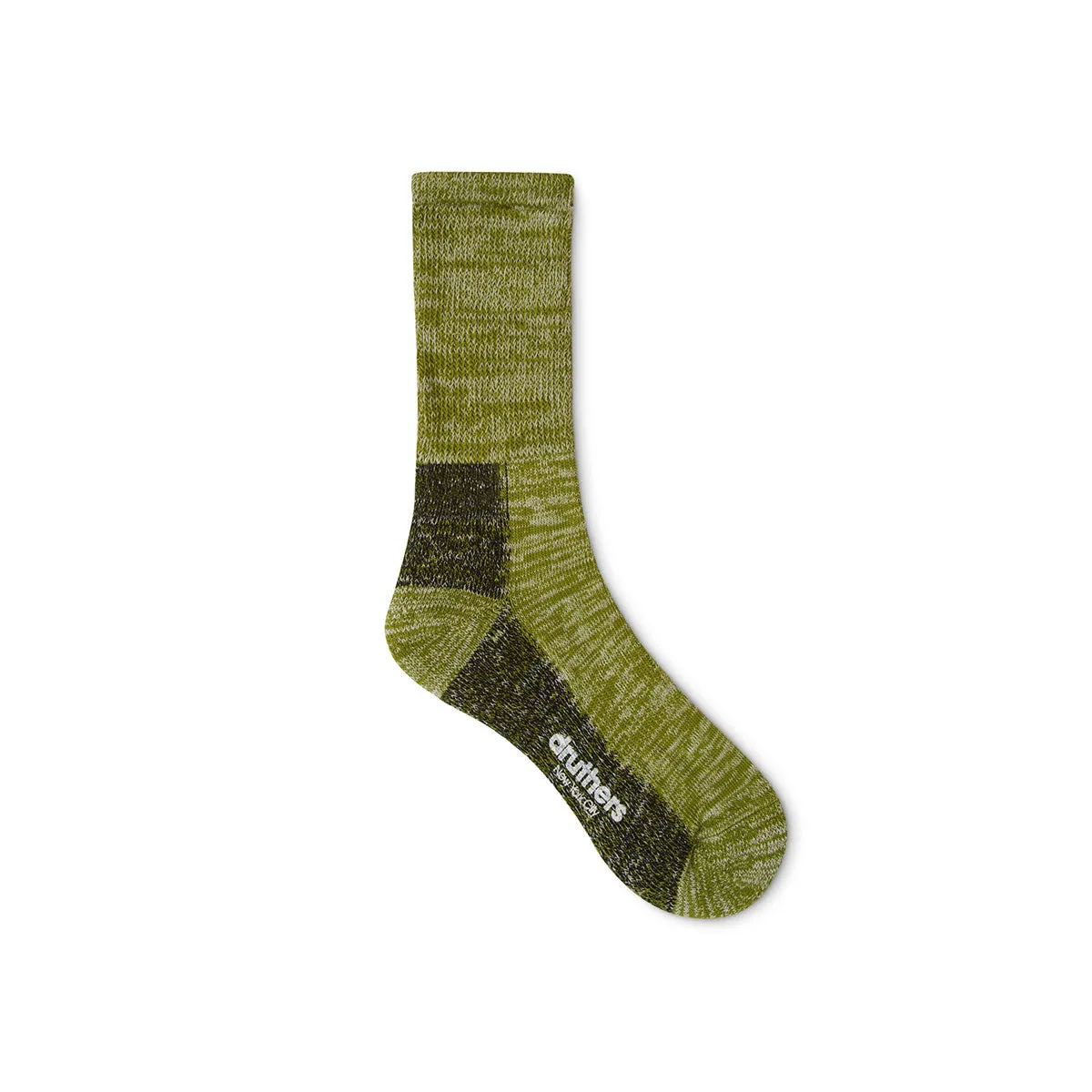 ORGANIC COTTON DEFENDER CREW SOCK - GREEN MELANGE