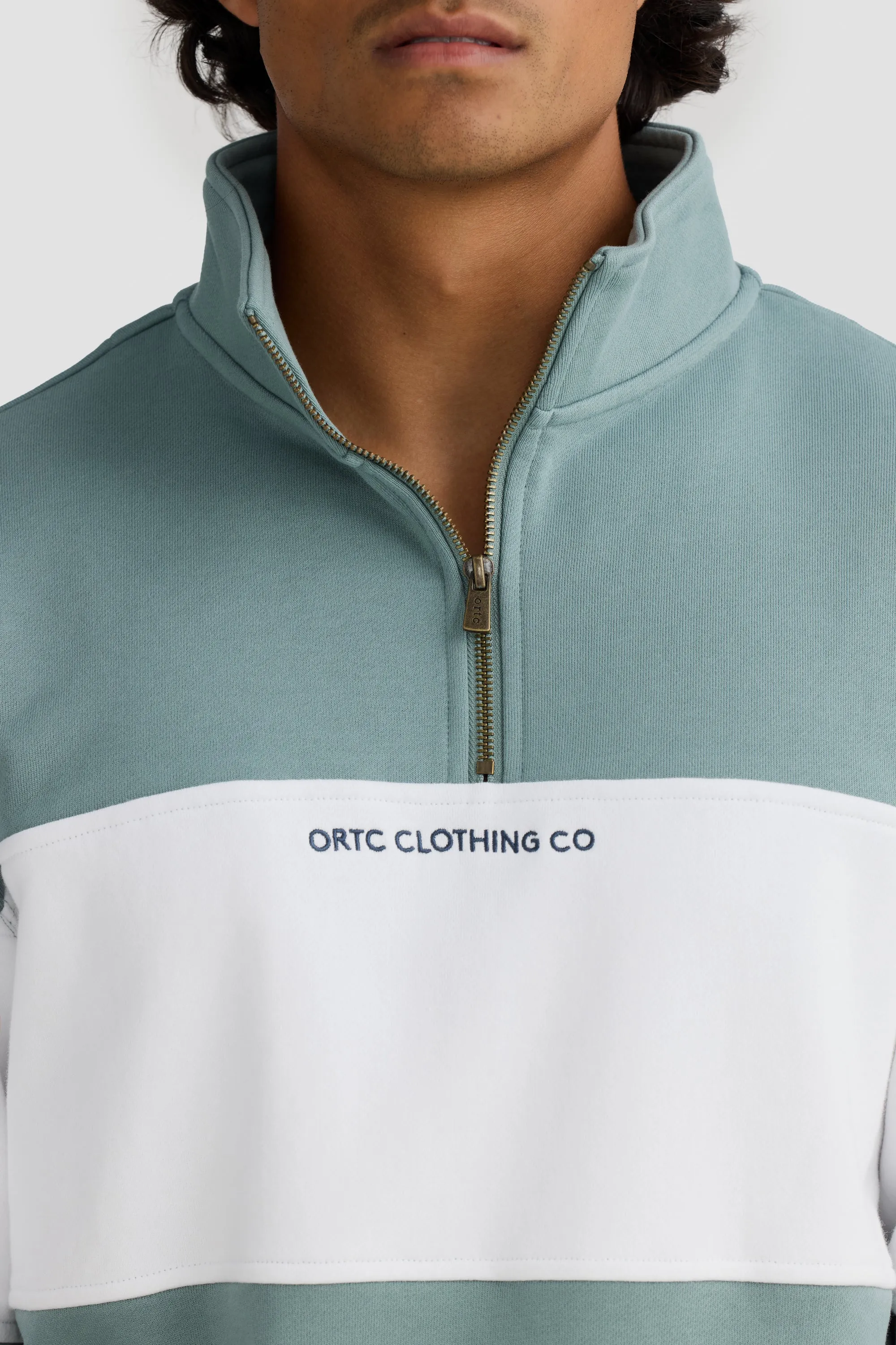 Panel Quarter Zip Seafoam