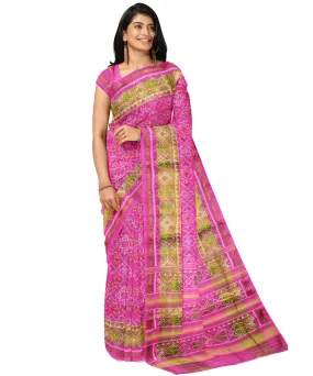 Pink patola handloom silk saree