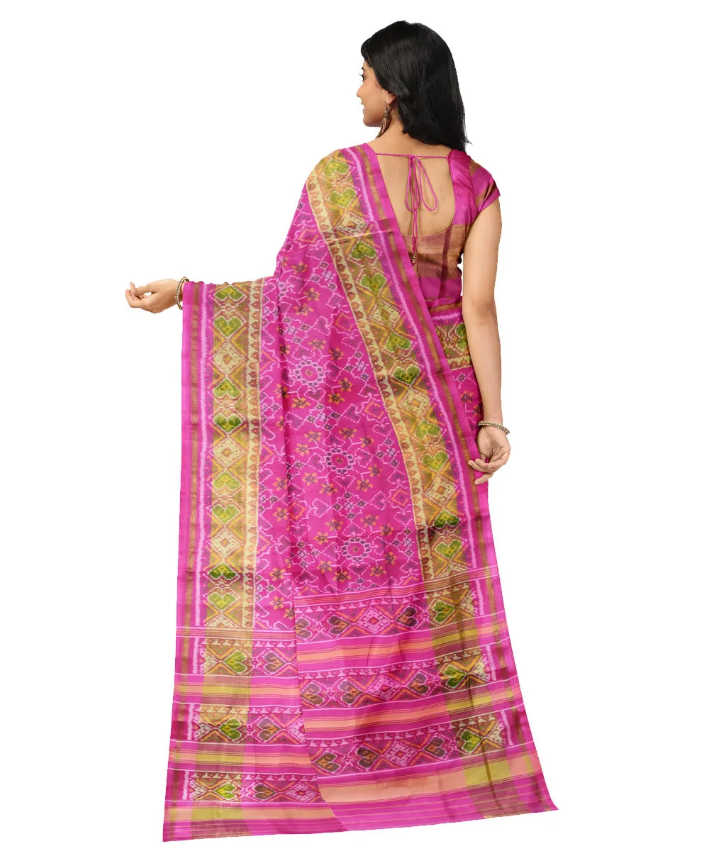 Pink patola handloom silk saree