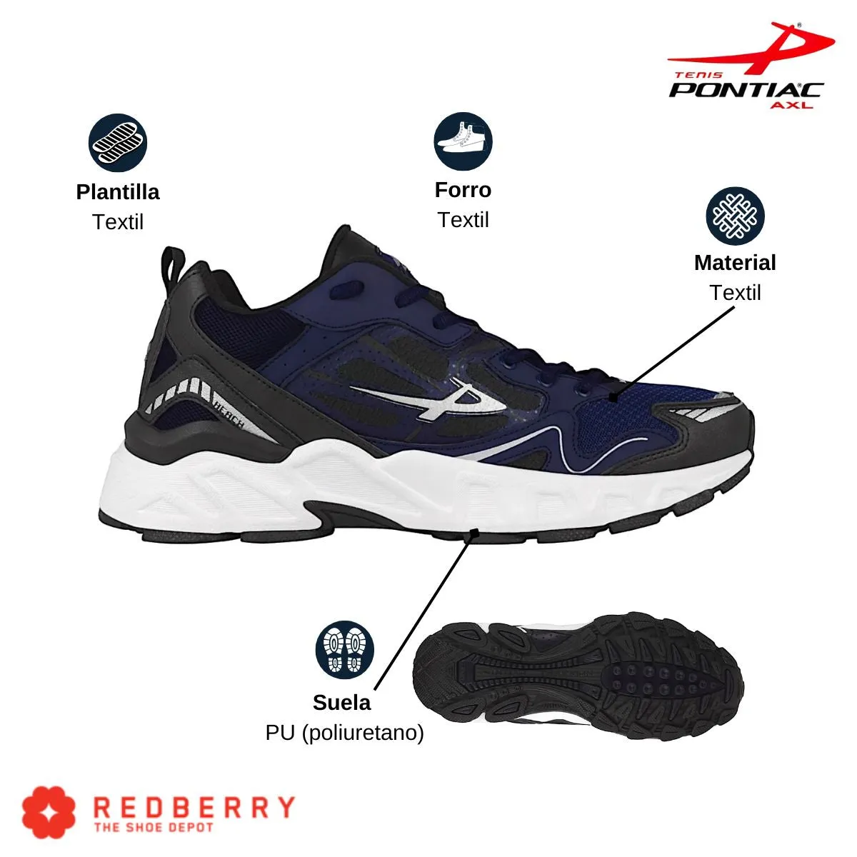 Pontiac Tenis Running Correr Hiking Hombre