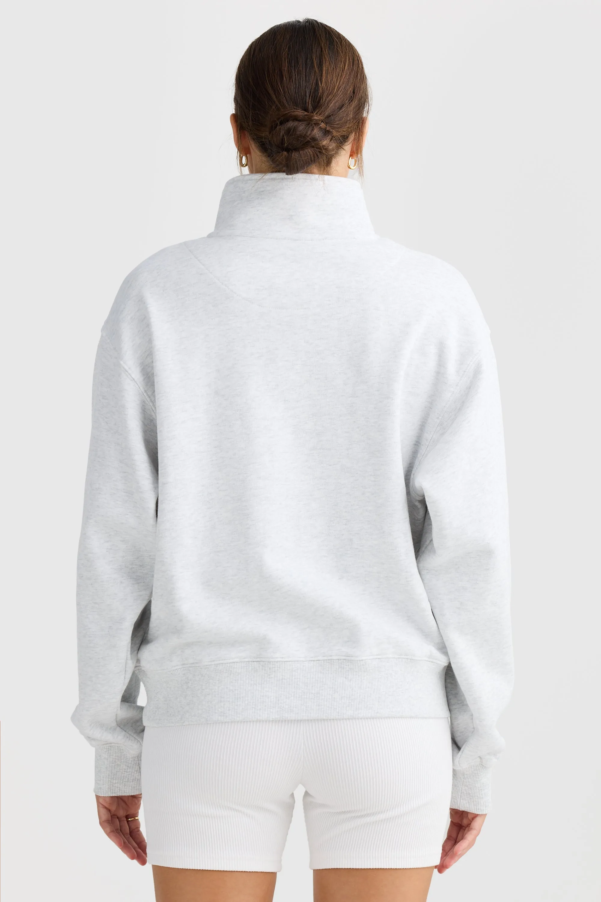 Quarter Zip White Marle