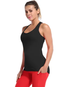 Racerback Athletic Tank Tops black_yogastudio