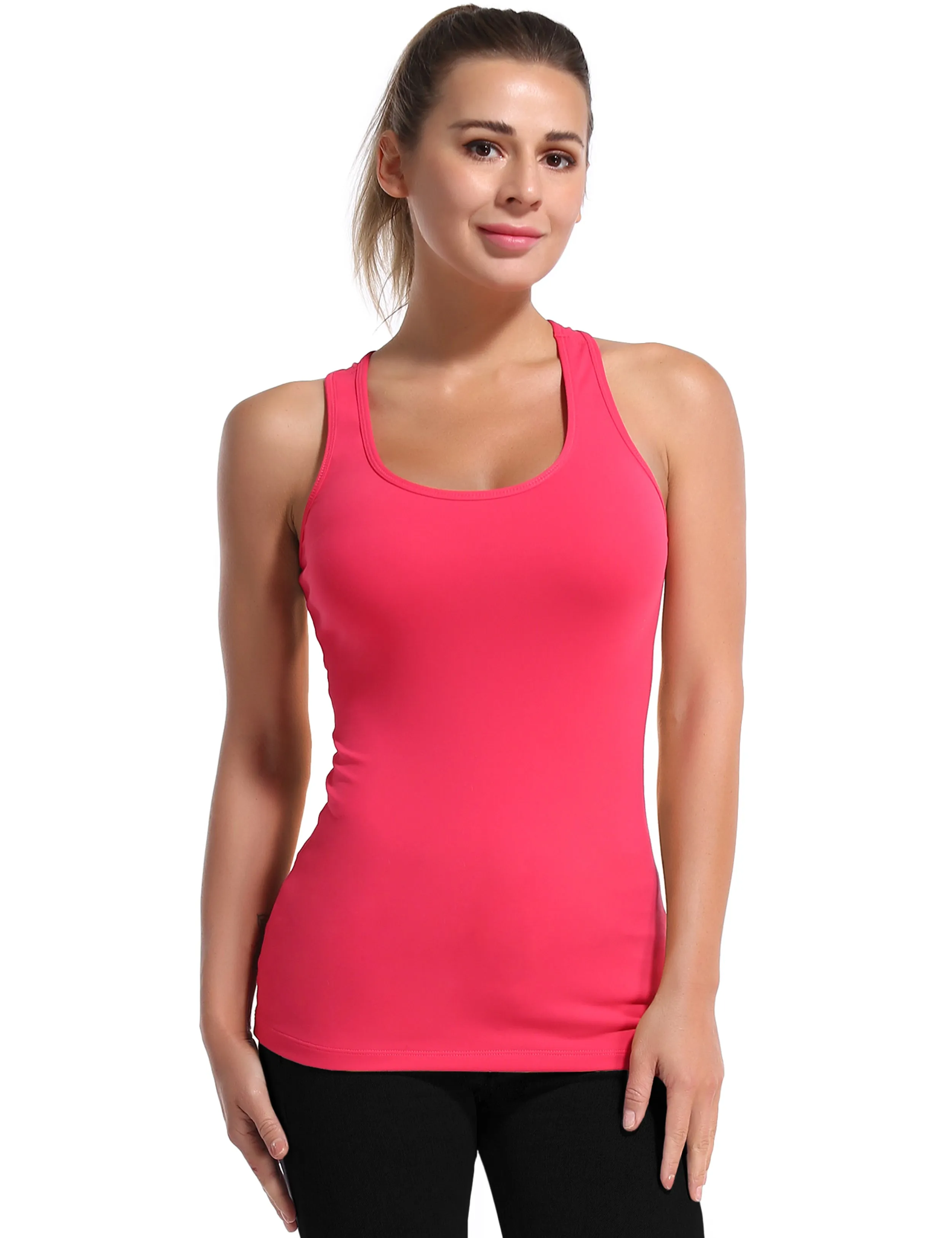 Racerback Athletic Tank Tops red