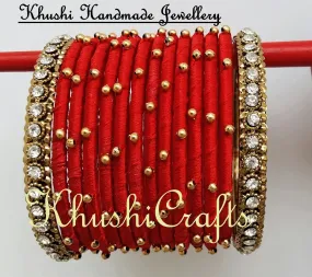 Red Silk Bangles