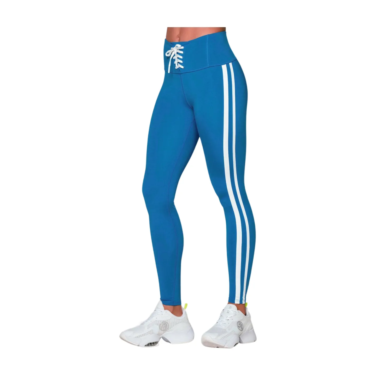 Retro Zumba Laced Up High Waisted Ankle Leggings