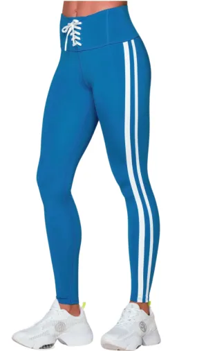 Retro Zumba Laced Up High Waisted Ankle Leggings