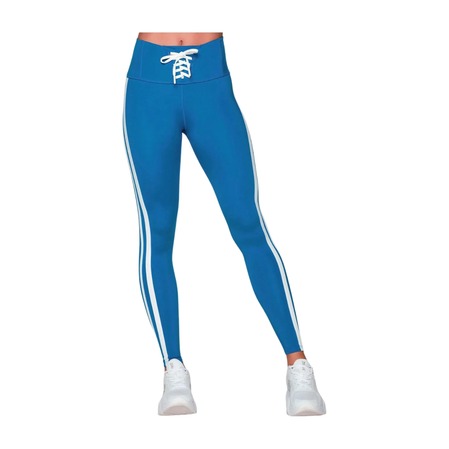 Retro Zumba Laced Up High Waisted Ankle Leggings