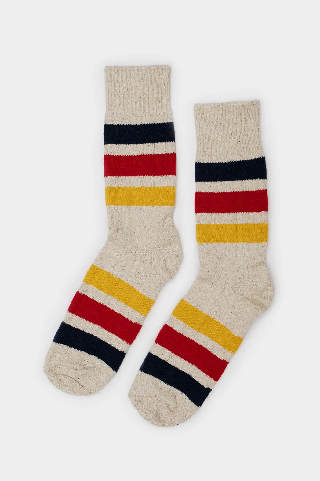 RoToTo Park Stripe Crew Socks / Ivory