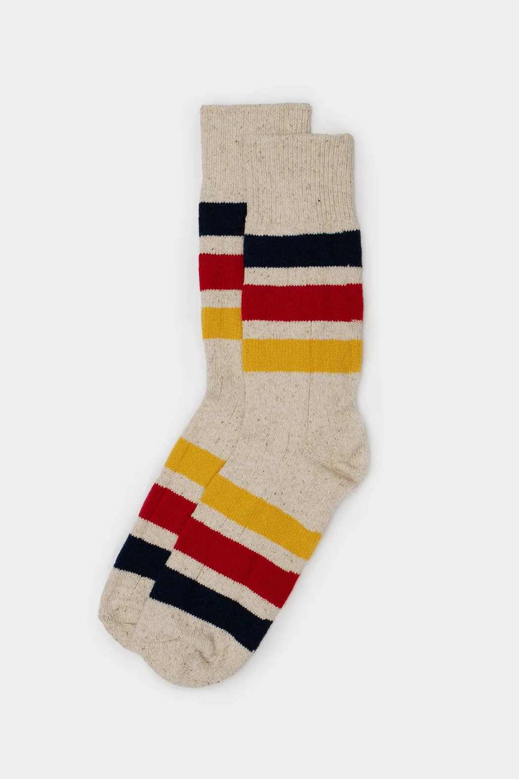 RoToTo Park Stripe Crew Socks / Ivory