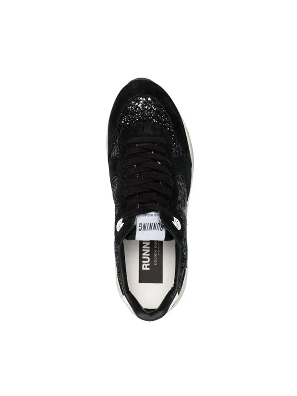 Running Sole All Black Glitter