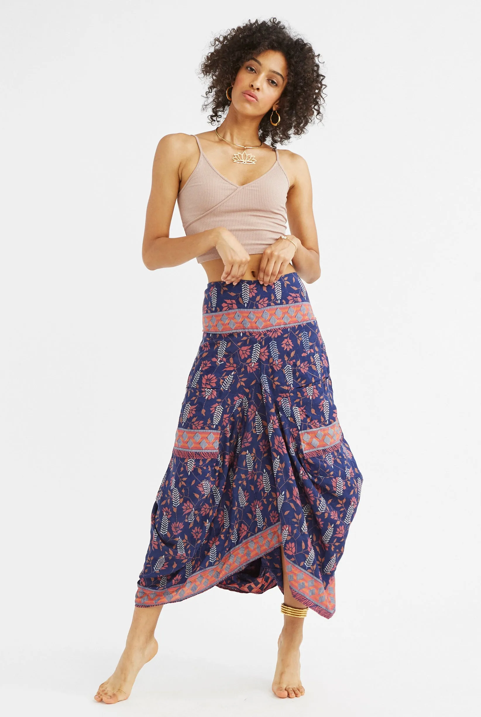 Sapphire Silk Skirt