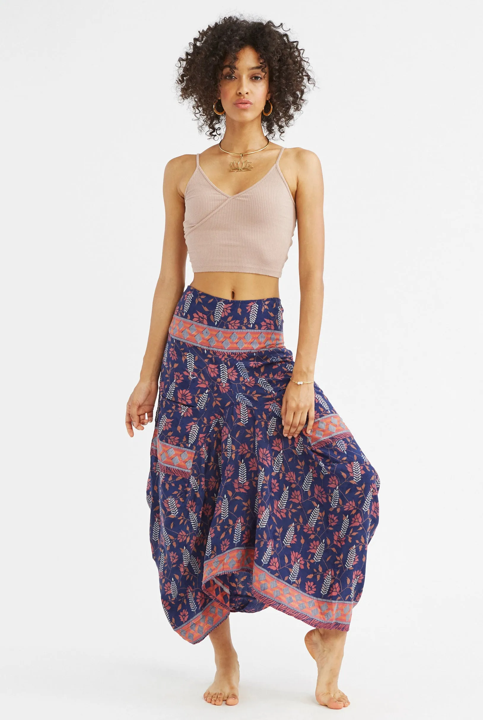 Sapphire Silk Skirt