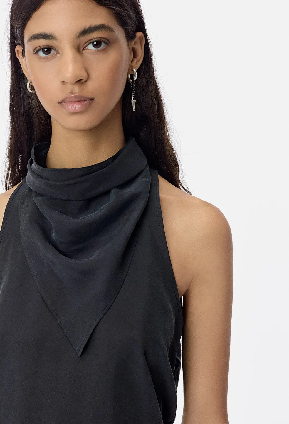 Silk Ascot Tank / Black