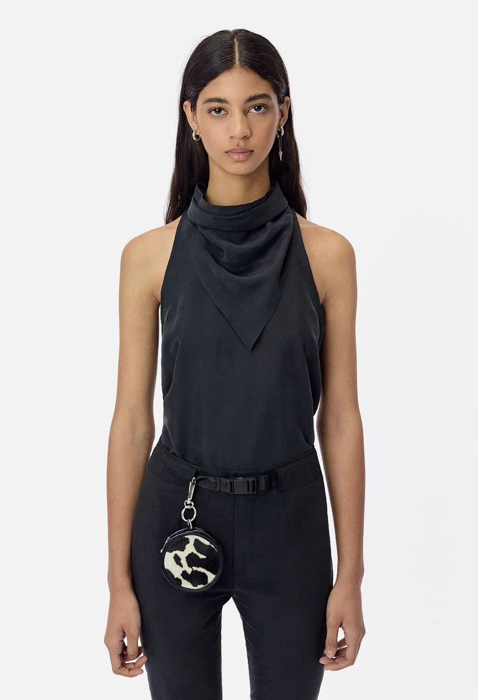 Silk Ascot Tank / Black