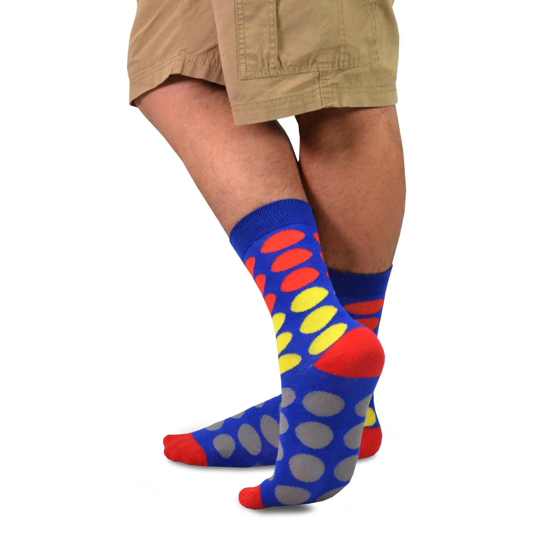 TeeHee Socks Men's Novelty Cotton Crew Bright and Colorful 10-Pack (51058)