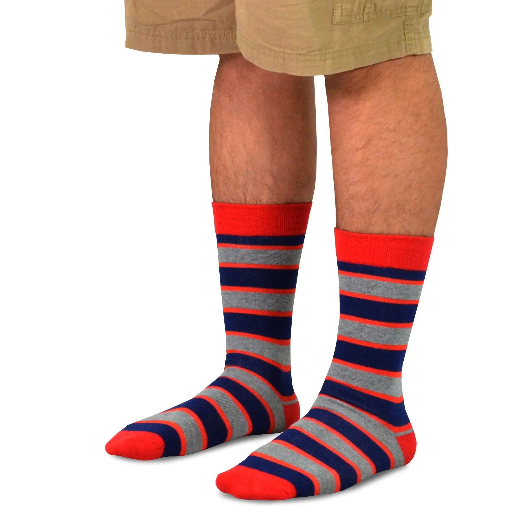 TeeHee Socks Men's Novelty Cotton Crew Bright and Colorful 10-Pack (51058)