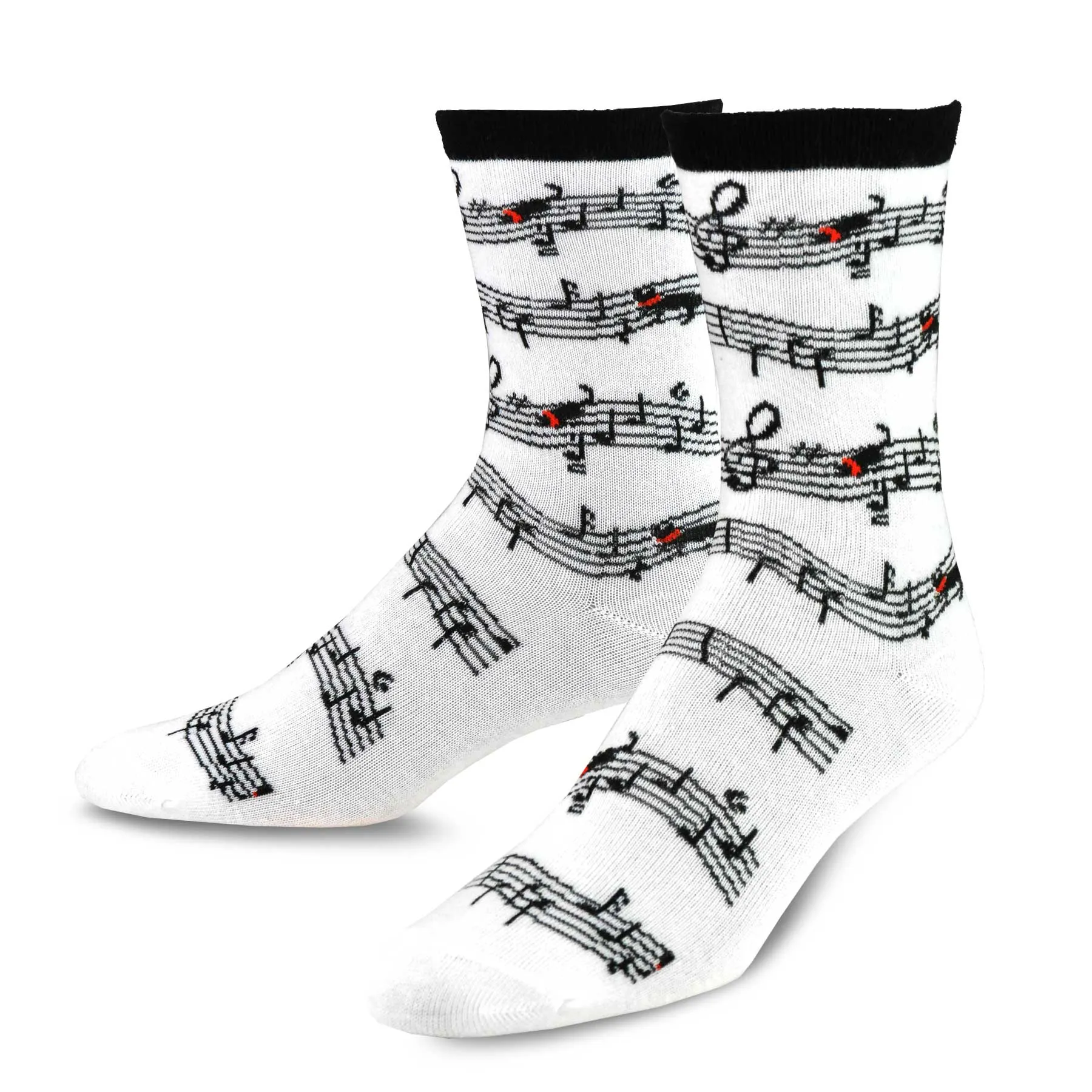 TeeHee Socks Men's Novelty Cotton Crew Musical Notes 3-Pack (11998)