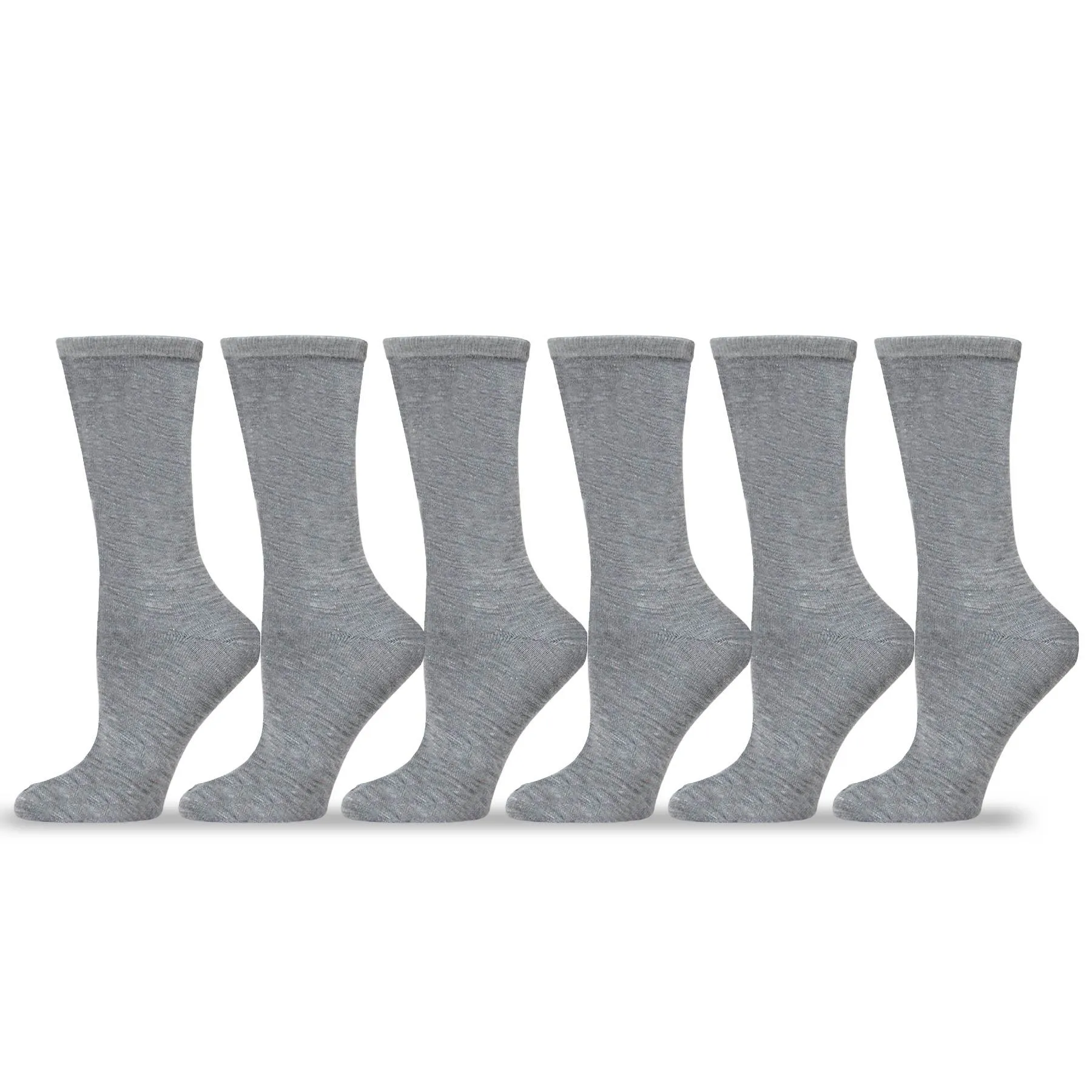 TeeHee Socks Women's Casual Polyester Crew Black/White/Grey 12-Pack (12240)