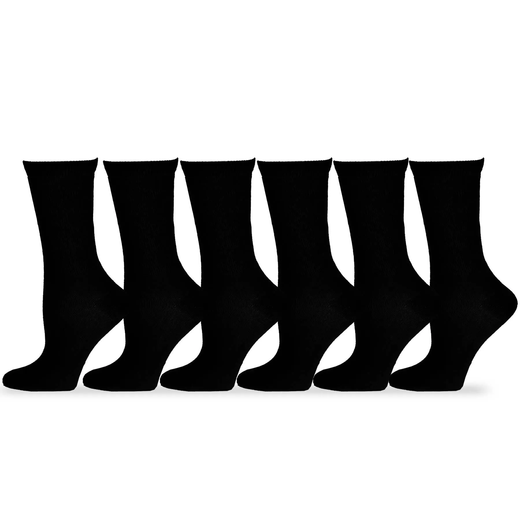 TeeHee Socks Women's Casual Polyester Crew Black/White/Grey 12-Pack (12240)