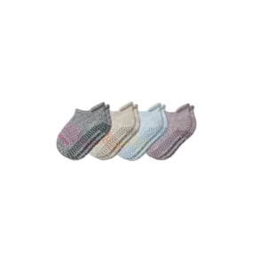 Toddler Marl Gripper Ankle Sock 4-Pack