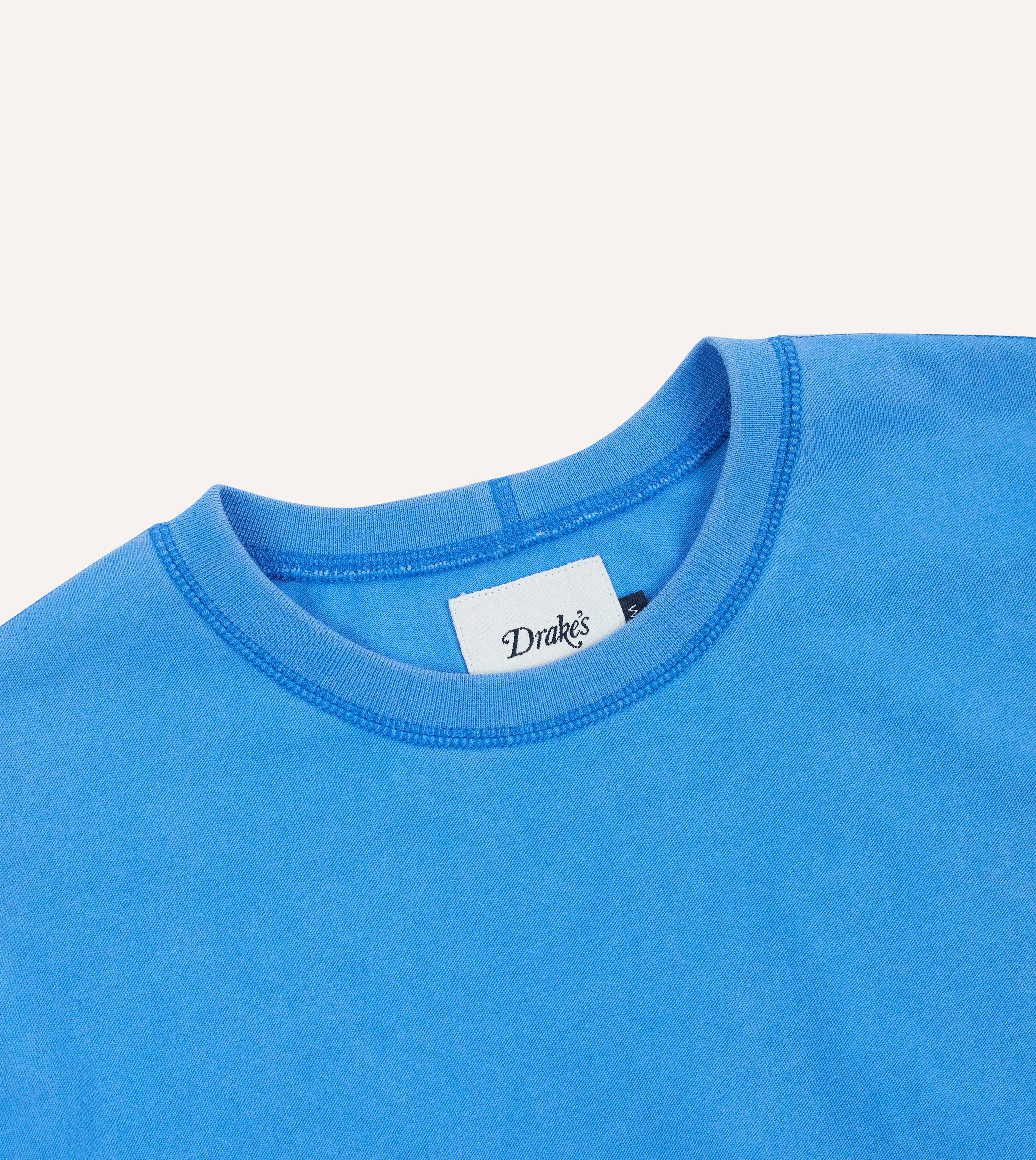 Washed Blue Cotton Crew Neck Hiking T-Shirt