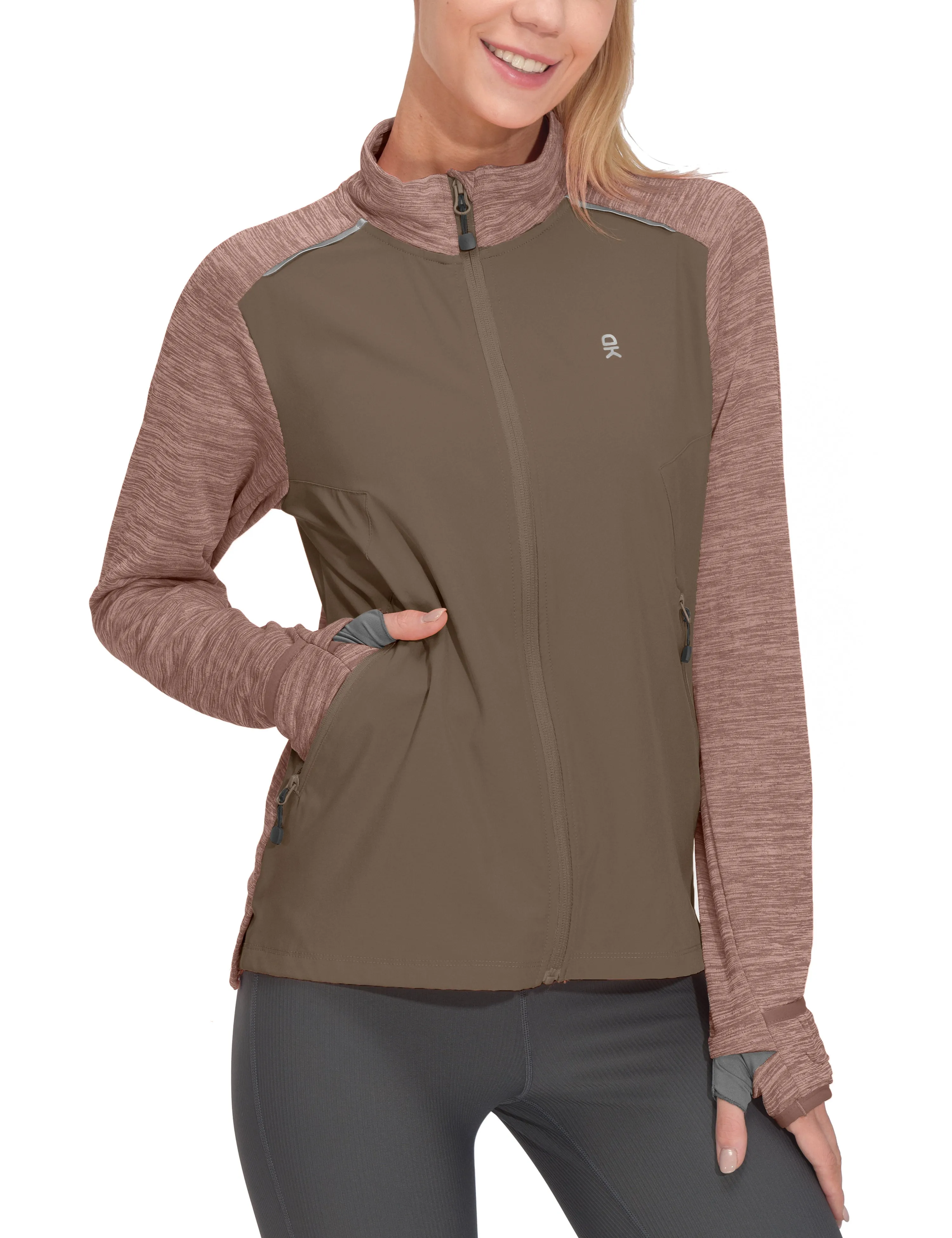 Women's Thumbholes Stretch Golf Running Jacket